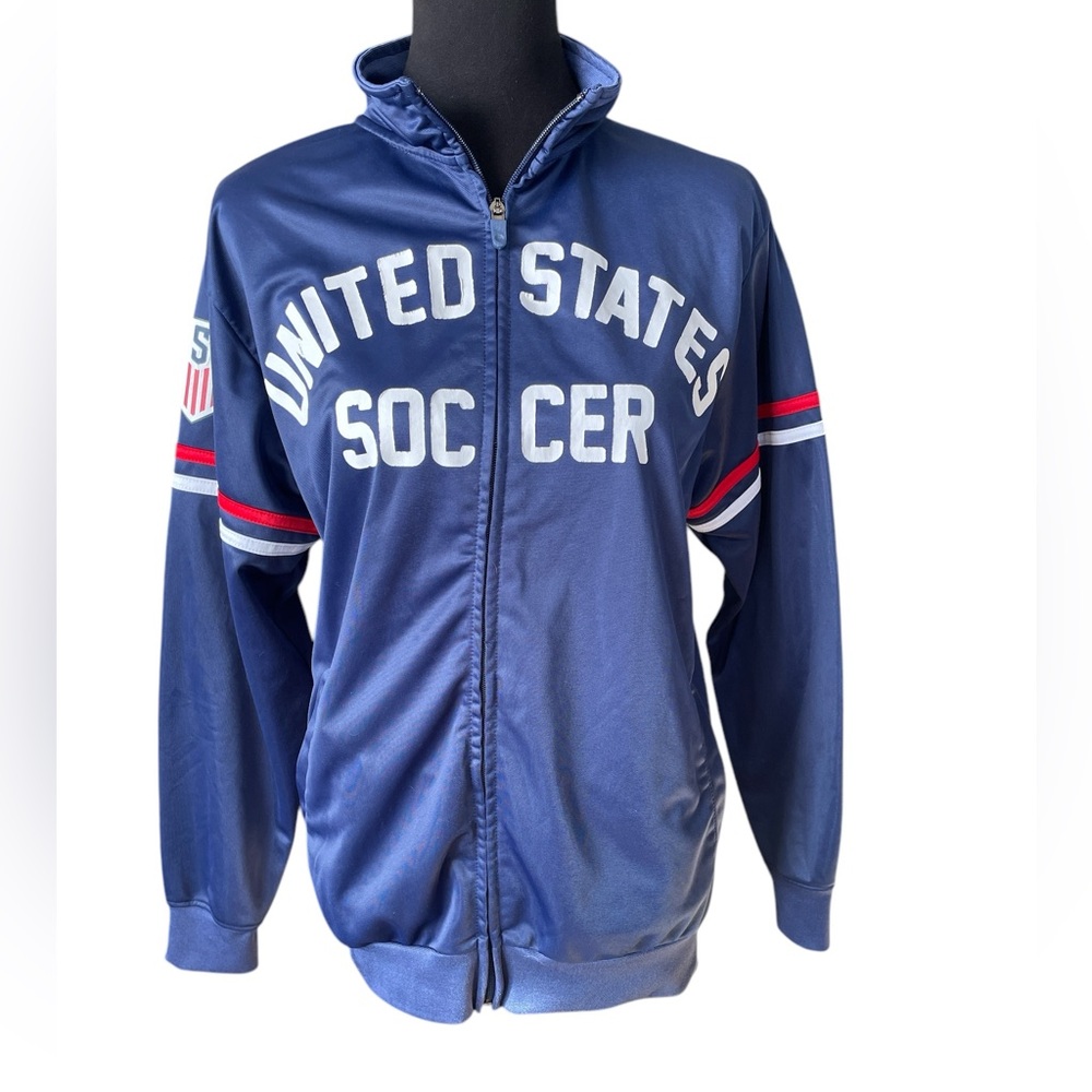 USA United States Soccer Navy Zip Front Track Jacket, Men's Small, Warm Up